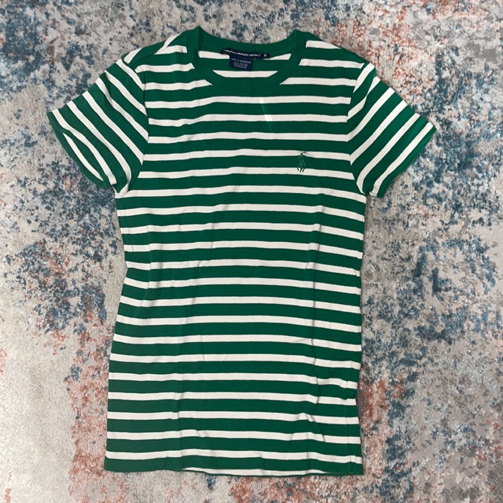 [Ralph Lauren] Green & White Stripe
